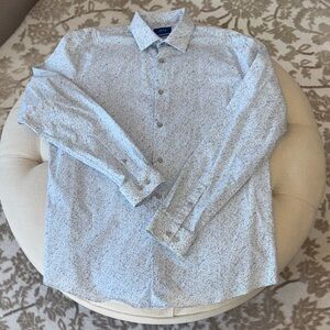 Apt. 9 Light Blue Patterned Dress Shirt- Men’s Large Regular Fit 16-16.5 ; 36/37